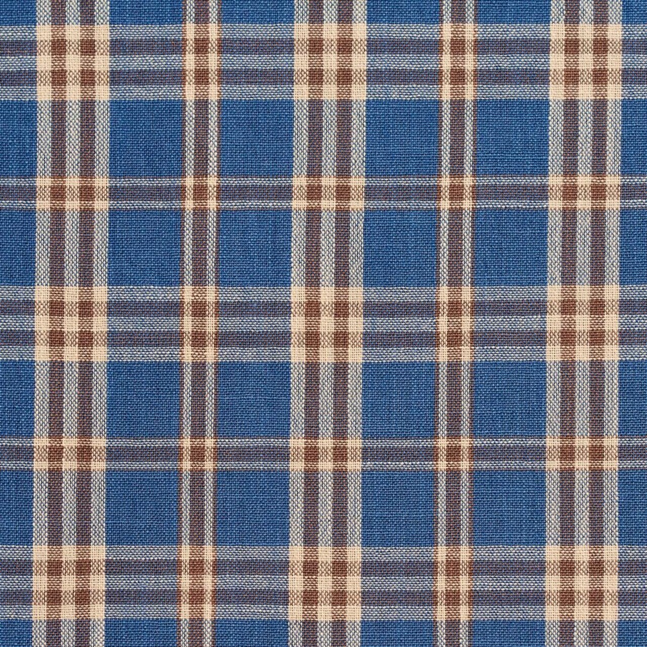 Blue Plaid Linen Look Woven Pattern Upholstery Fabric by The Yard - SKU: Helix Wedgewood